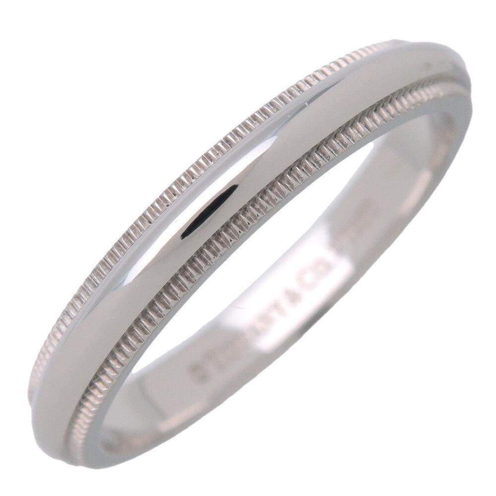 Tiffany & Co Milgrain Band Ring Platinum Silver